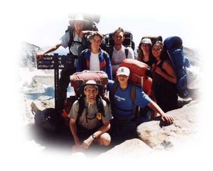 Yosemite 2000 hikers at the top of Red Peak Pass, 11,180 feet in elevation